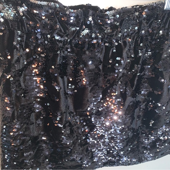 Zara Black and Silver Sequin Mini Skirt M - Picture 7 of 7